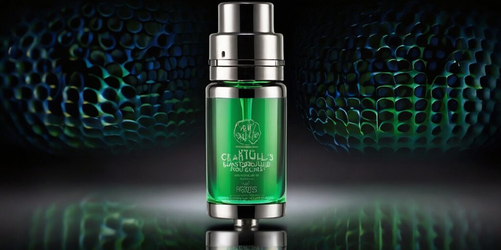 Une bouteille d'e-liquide à la saveur de pomme cactus, avec un design attrayant et des couleurs vives représentant le fruit. Une bouteille d'e-liquide à la saveur de pomme cactus, avec un design attrayant et des couleurs vives représentant le fruit.