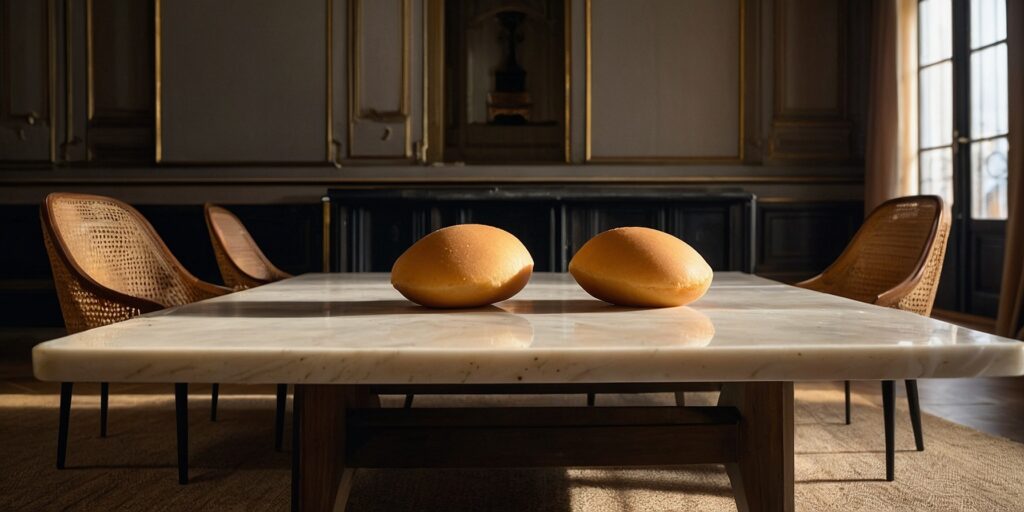 Une photo d'une madeleine avec sa bosse caractéristique, cuite au four. Une photo d'une madeleine avec sa bosse caractéristique, cuite au four.